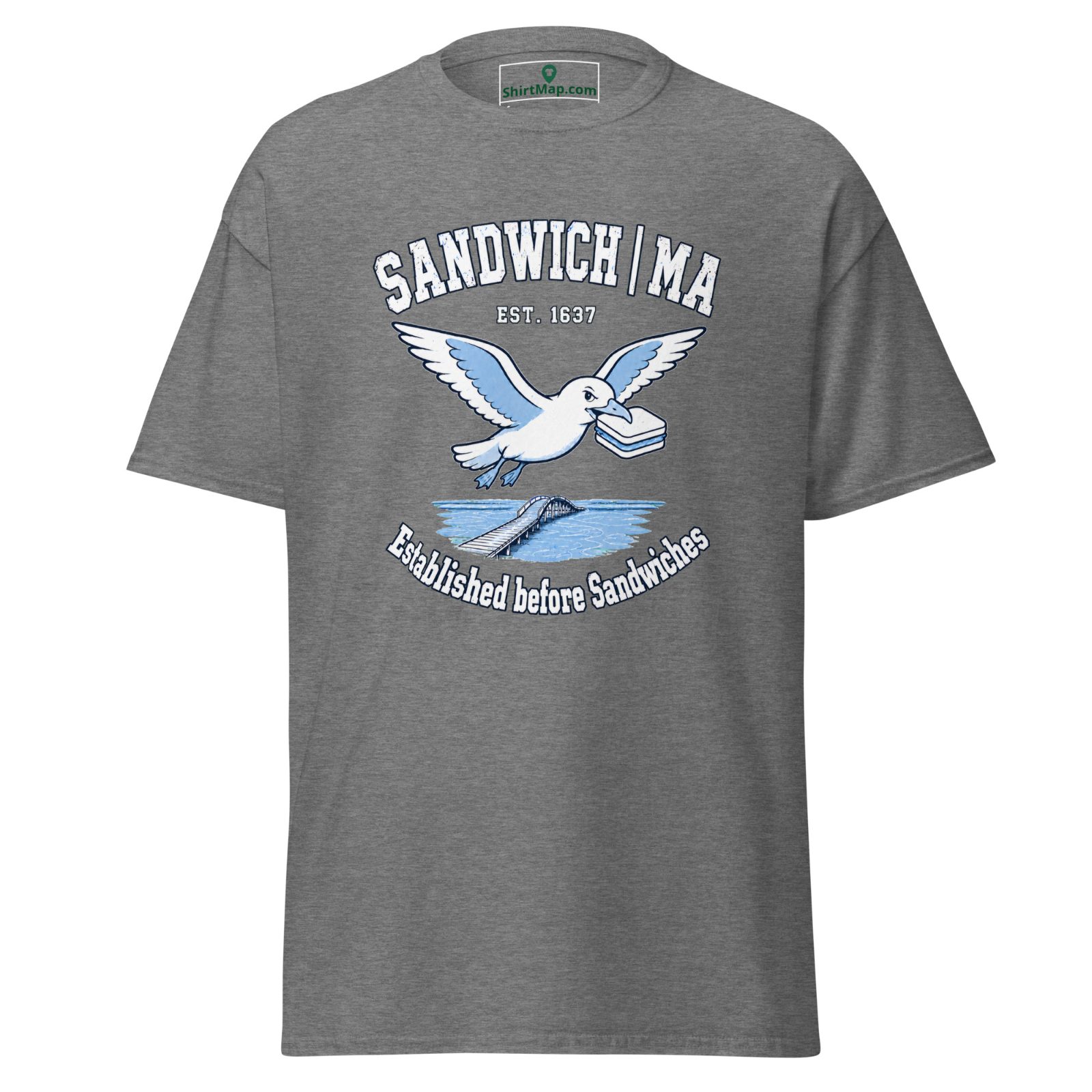 Sandwich MA t-shirt, oldest town on cape cod (1637) design