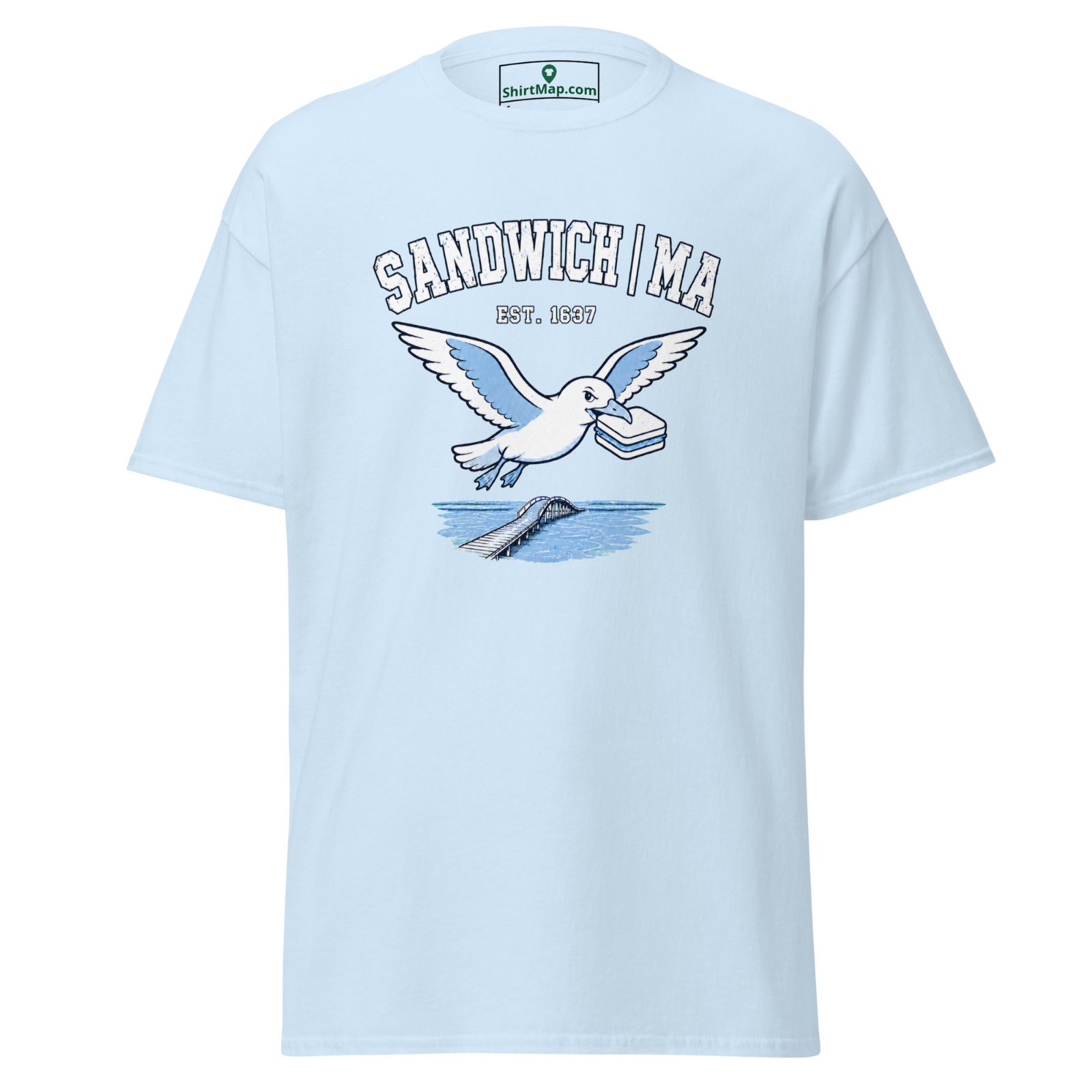 Sandwich MA t-shirt, oldest town on cape cod (1637) design
